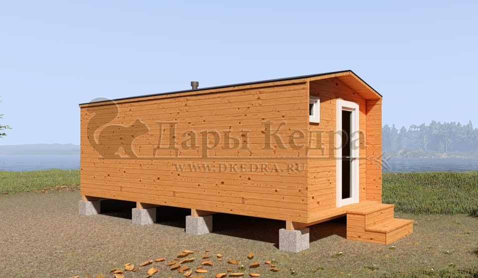 Каркасная баня Барн из кедра 6х2,2 м